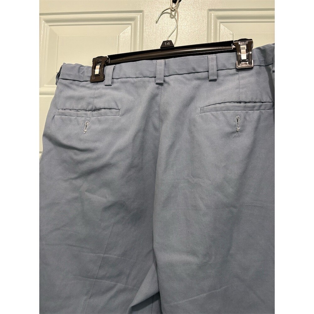 Haggar Dress Pants Mens 36x29 Light Blue Flat Front Straight Leg Slacks - Picture 5 of 7